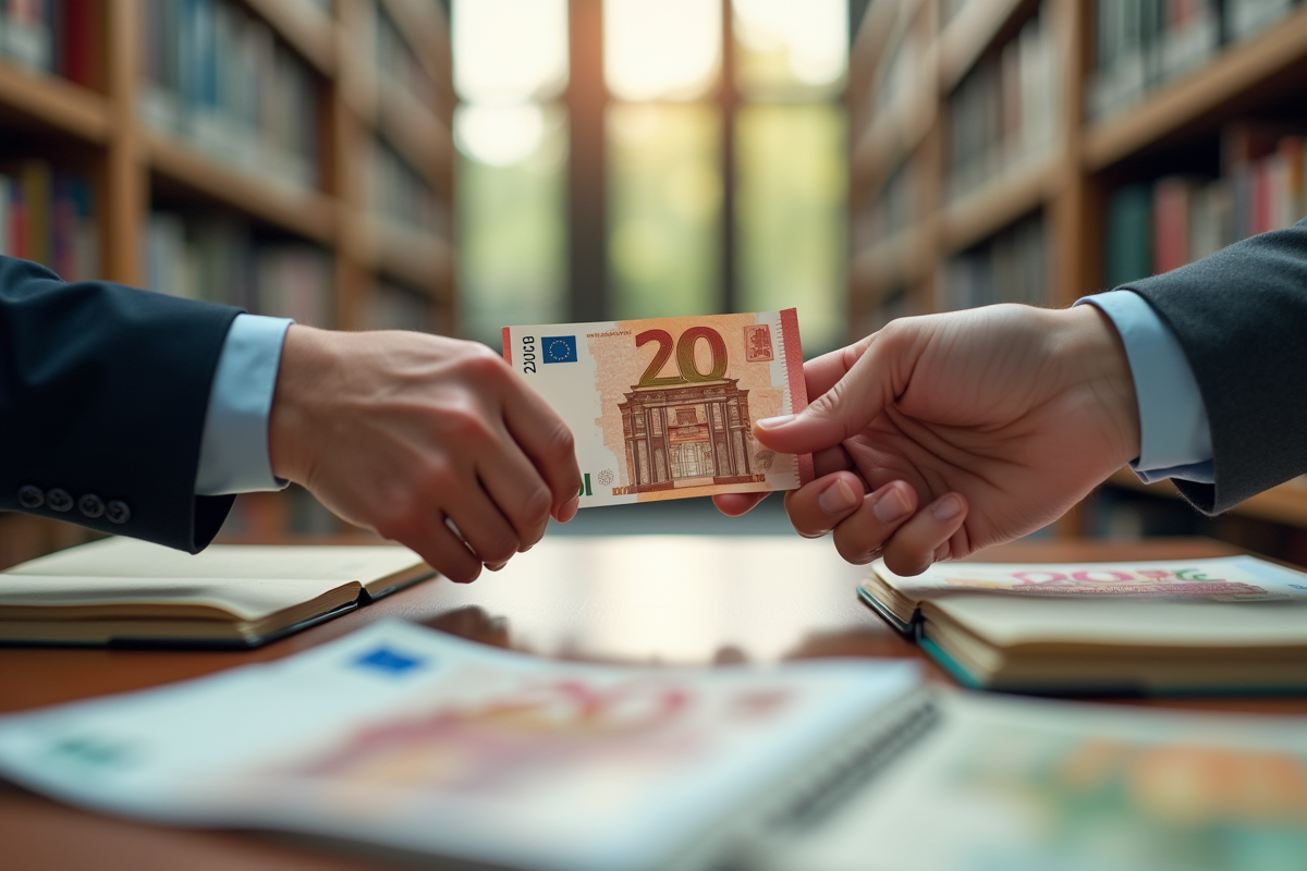 Deux mains échangeant des billets d