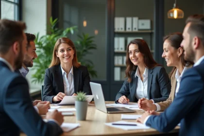 Groupe de professionnels en réunion de travail