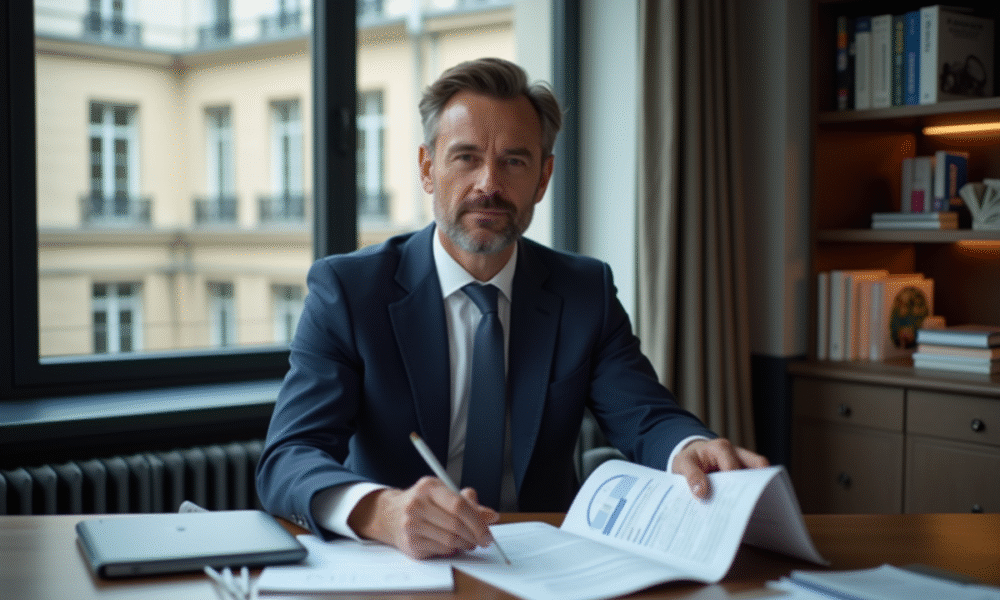 Homme d'affaires en costume à Paris