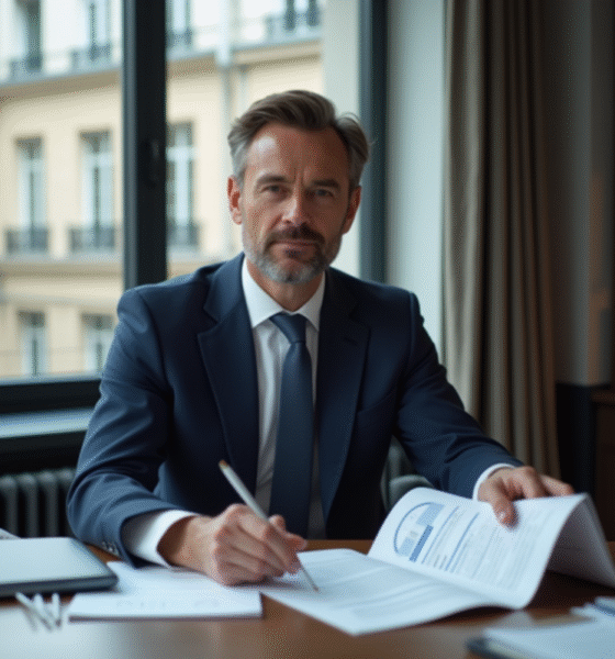 Homme d'affaires en costume à Paris