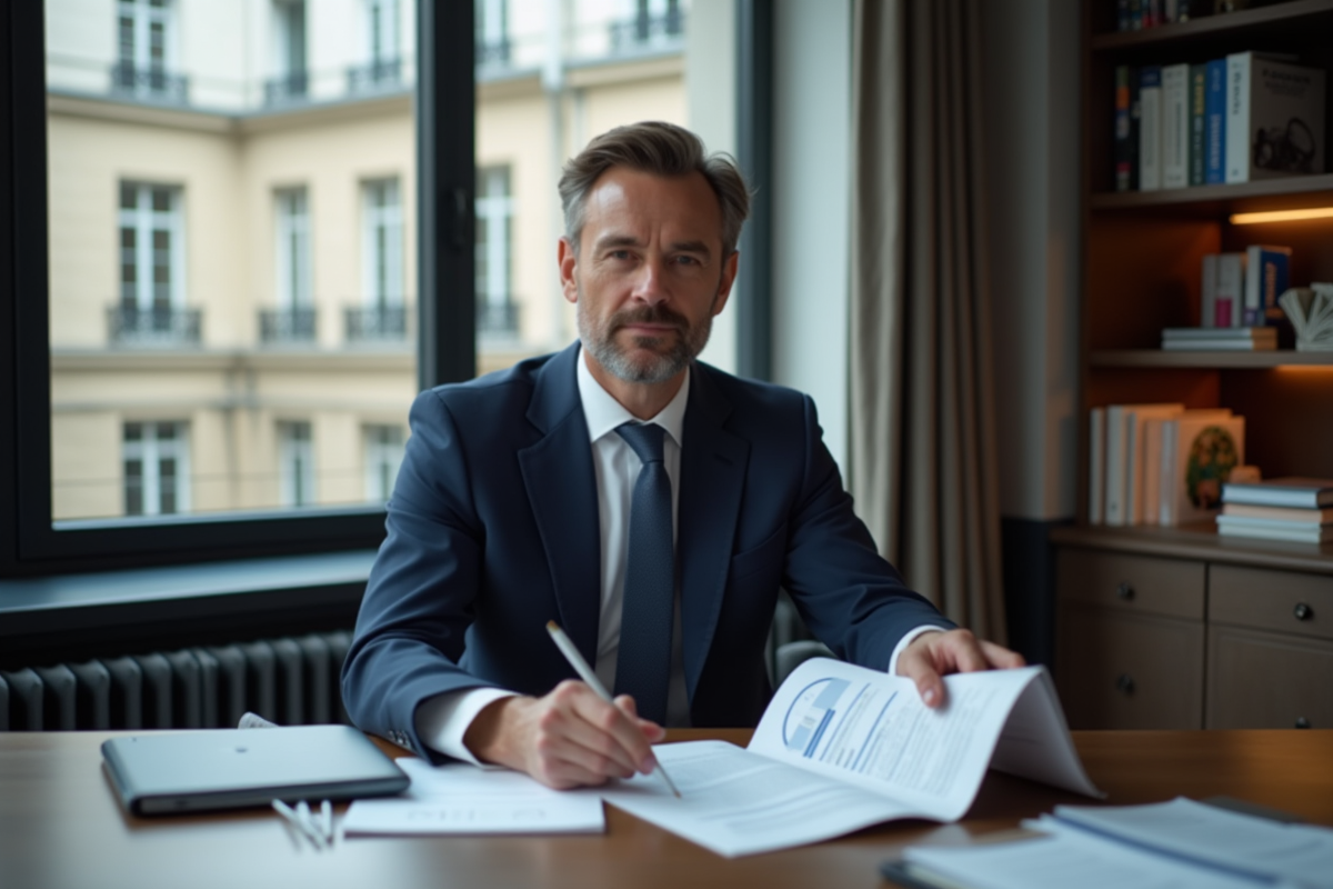 Homme d'affaires en costume à Paris