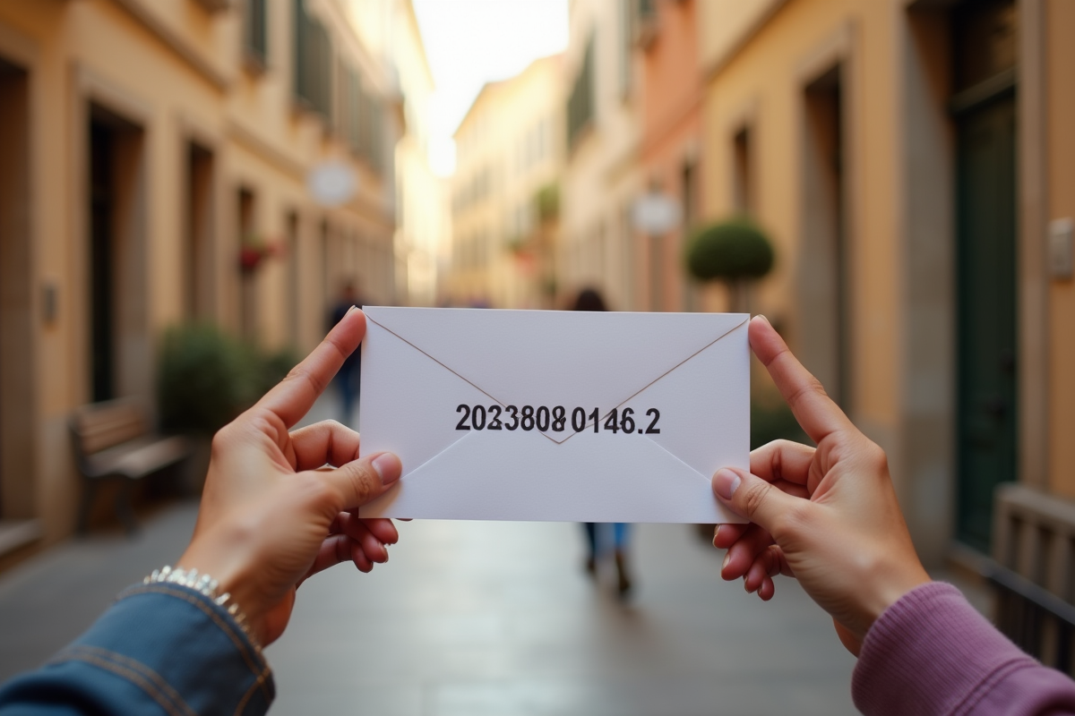 Mains tenant une enveloppe avec code postal Aix en Provence