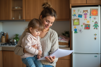 Maman et fille dans la cuisine chaleureuse et quotidienne