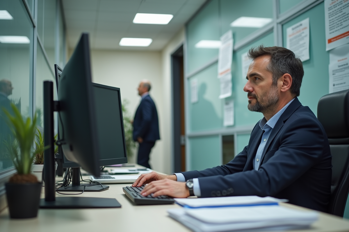 Homme professionnel en informatique au bureau